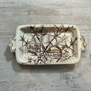 Vintage J. H Davis Chatsworth Ceramic Tray Bamboo Design